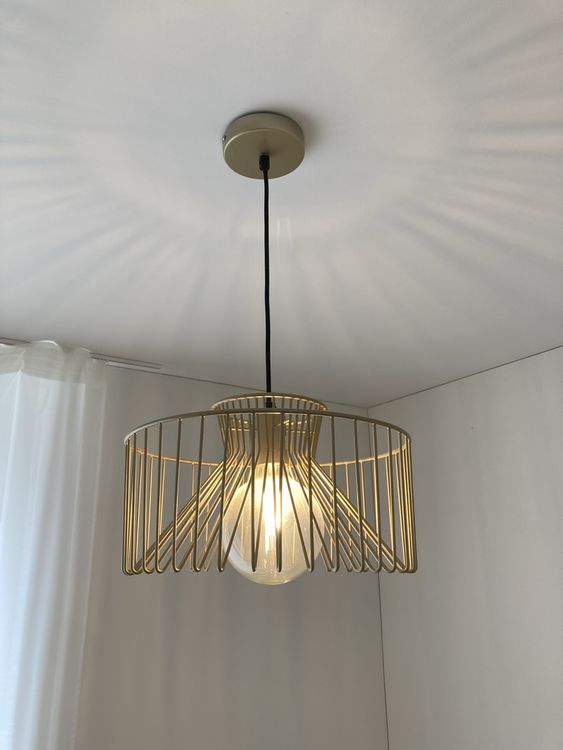 Ferroluce Hängeleuchte Vintage – 1 Licht, Keramik Weiß, Durchmesser 35 Cm, Industrie- & Retro-Stil
