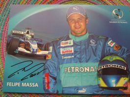 SAUBER PETRONAS FELIPE MASSA F1 FAHRER AUTGRAMMKARTE ANTIK
