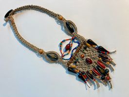 Collier ethnique fait main, perles en bois, style bohème ...