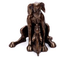 Hundefigur Kunst Skulptur Figur Hund Bronze Tierfigur Hündin