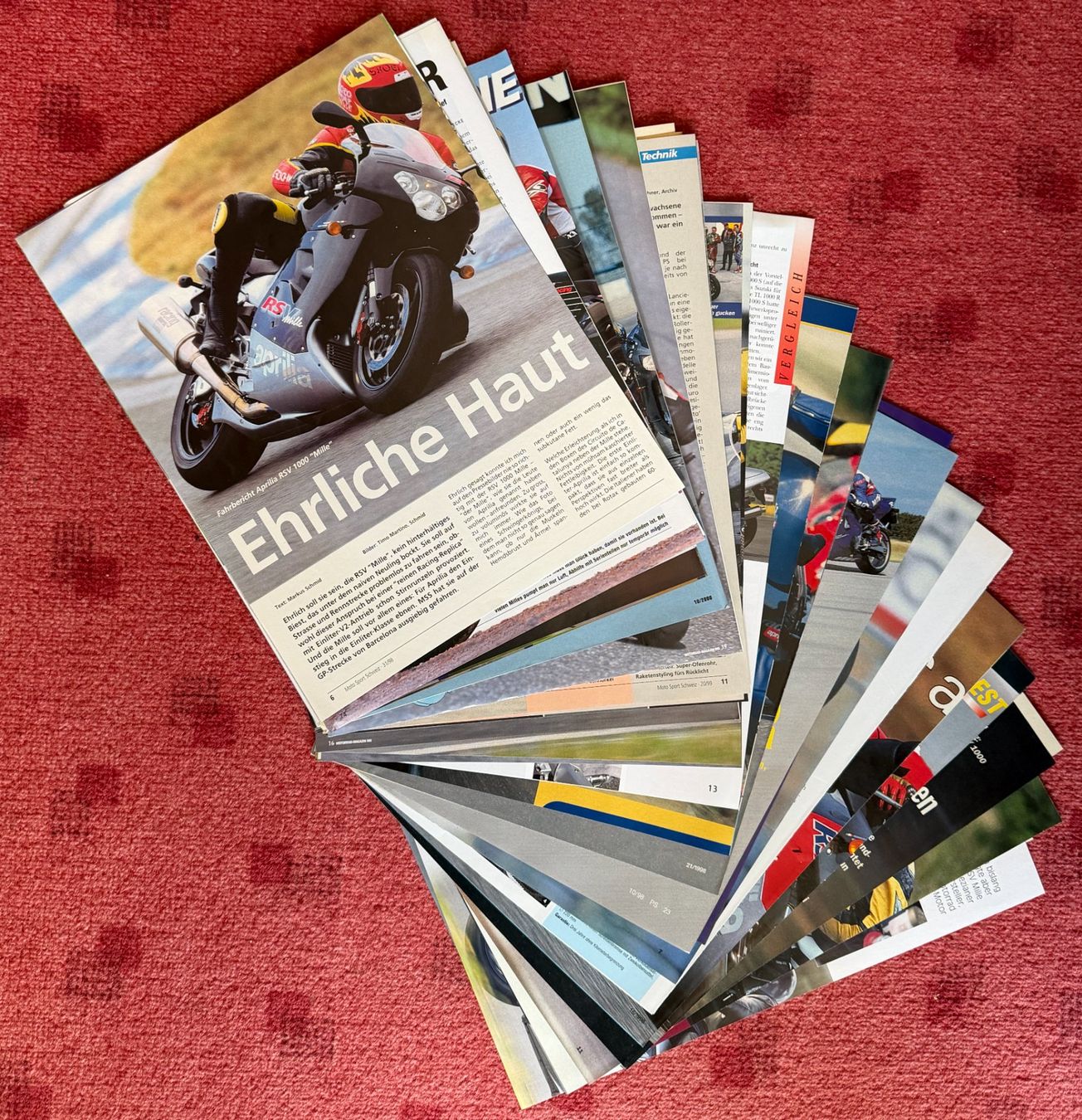 Aprilia Documenti: APRILIA RSV Mille , Prospekte , Testberichte – Usato da Ittigen venduto da Lalilala4 2