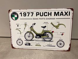 PUCH Maxi Vintage Blechtafel 20 x 30 cm NEU