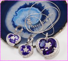 Schmuckset Herz, Kette und Ohrringe
