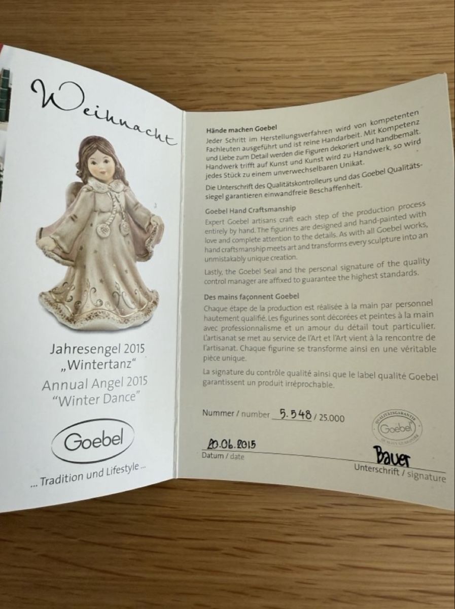 Tutte le decorazioni: Goebel Jahresengel 2015 mit Dose – Usato da Sarmenstorf venduto da Nathaliie_21 1