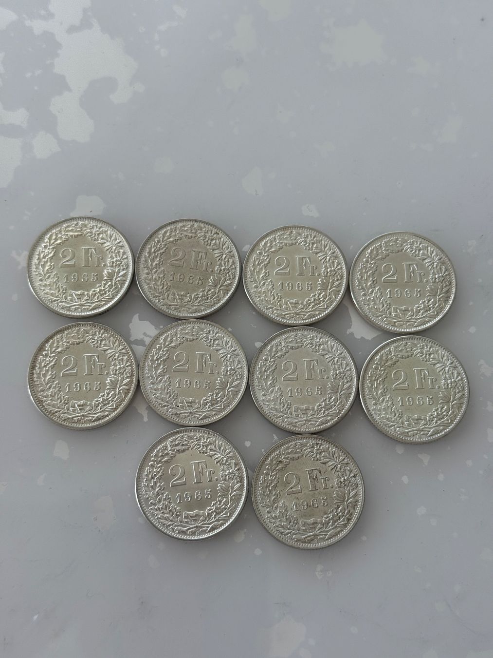 Tutti le monete: 10 x 2 Franken 1965  Silber  Stgl – Nuovo (secondo la descrizione) da Wallisellen venduto da SWISS_SILVER1 3