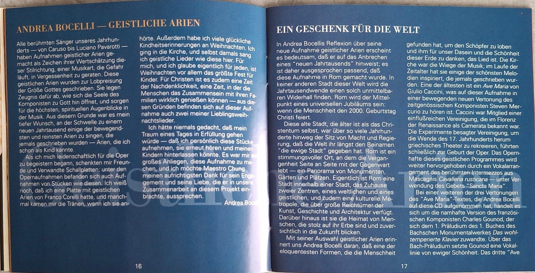 CDs: Andrea Bocelli - Sacred Arias – Gebraucht aus Reinach BL von Chela04 3