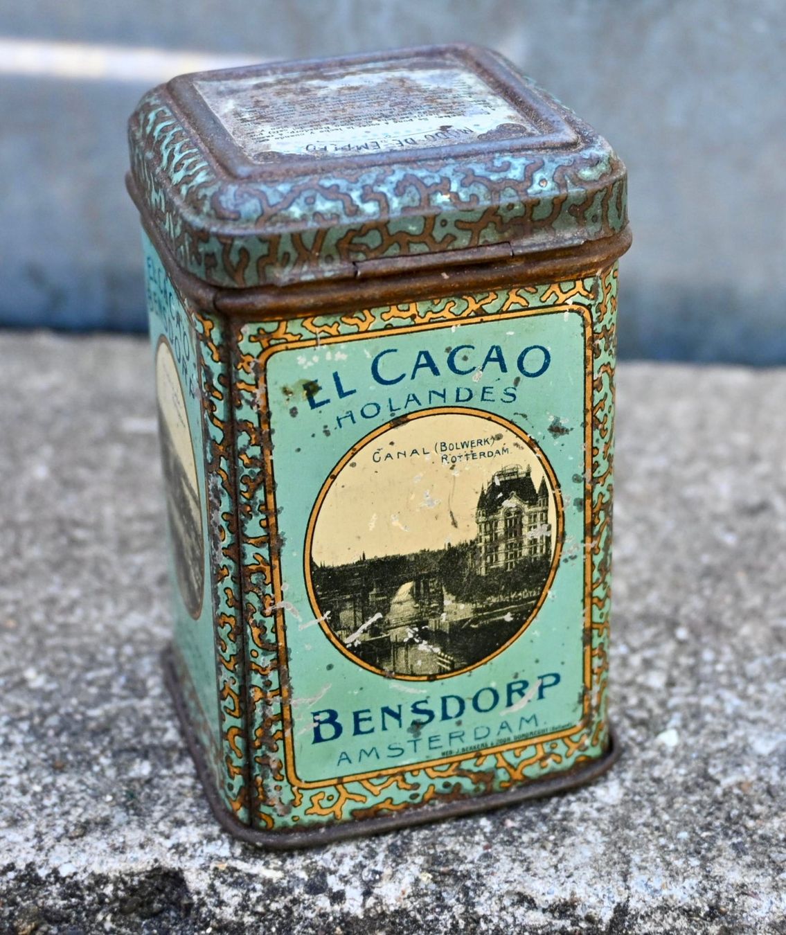 Barattoli: ANTIK Bensdorp Kakaodose EL CACAO exportversion JUGENDSTIL – Usato da Pfaffhausen venduto da mono_rec 2