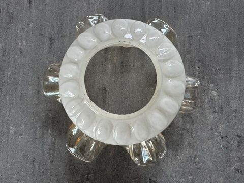 Paralumi: Jugendstil - Glas-Lampenschirm - opalweiss - goldgelb – Usato da Zürich venduto da Alot16 6