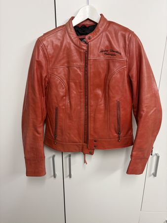 Harley-Davidson Lederjacke Damen Gr. S Orange Echtleder Rock