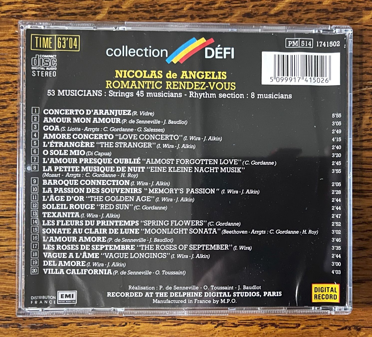 CD: NICOLAS de ANGELIS - ROMANTIC RENDEZ-VOUS CD – Usato da Oftringen venduto da Vucki 1
