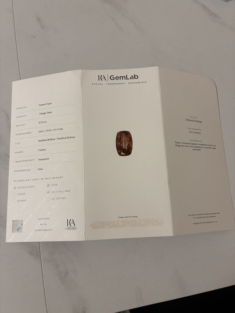 Pietre preziose: Gemma arancione certificat….Preisvorschläge sind willkommen. – Nuovo e nell'imballaggio originale da Zürich venduto da mar_nrh2