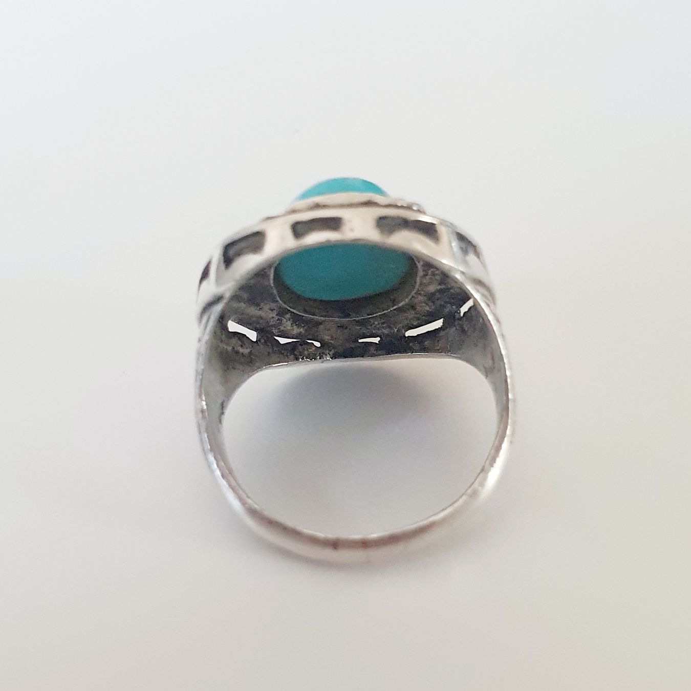 Anelli: Vintage Silber Ring mit Türkis-Stein, Grösse 20.3 mm, – Usato da Kreuzlingen venduto da Wunderkiste123 4