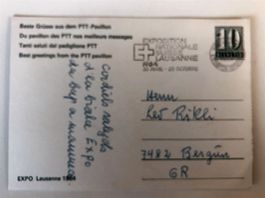 Sonderkarte EXPO 64 mit Sonderstempel