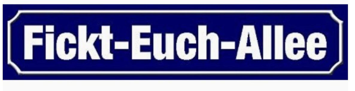 Insegne: "Fickt-Euch-Allee " Blech Schild 40cm lang – Nuovo e nell'imballaggio originale da Dintikon venduto da Vexi