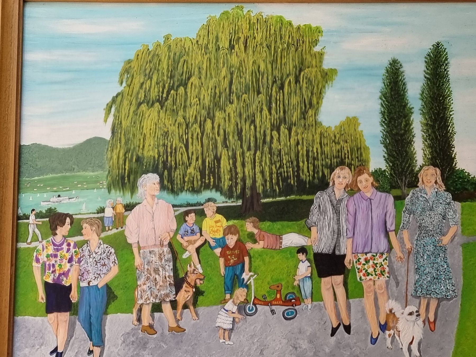 Dipinti: GEMÄLDE SEEPARK RORSCHACH VON F.SCHINDLER MIT RAHMEN – Usato da Gersau venduto da kunst-online 1