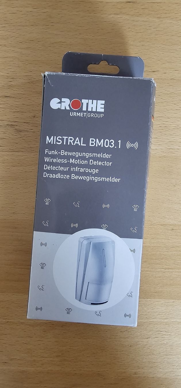 Sistemi d'allarme: Funk-Bewegungsmelder Mistral BM03.1 – Nuovo e nell'imballaggio originale da Chur venduto da Sihar
