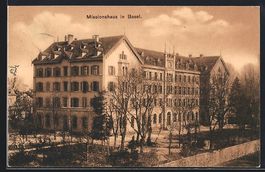 AK Basel, Missionshaus mit Anlage, 1910