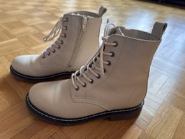 New Varese Beige/Tan Leather Lace Up Boots 37