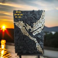 Wunderschönes handmade Bild Goldene Fee auf Holzbrett