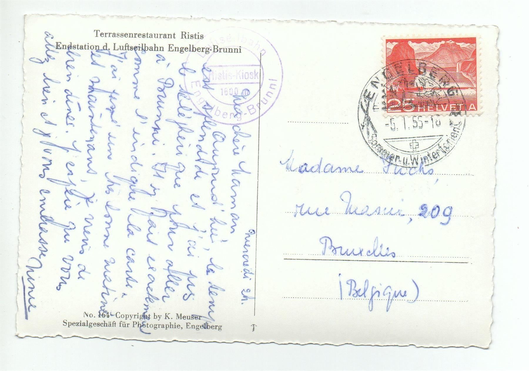 Cartoline postali: ENGELBERG Restaurant Ristis belebt – Usato da Jona venduto da philajona 1