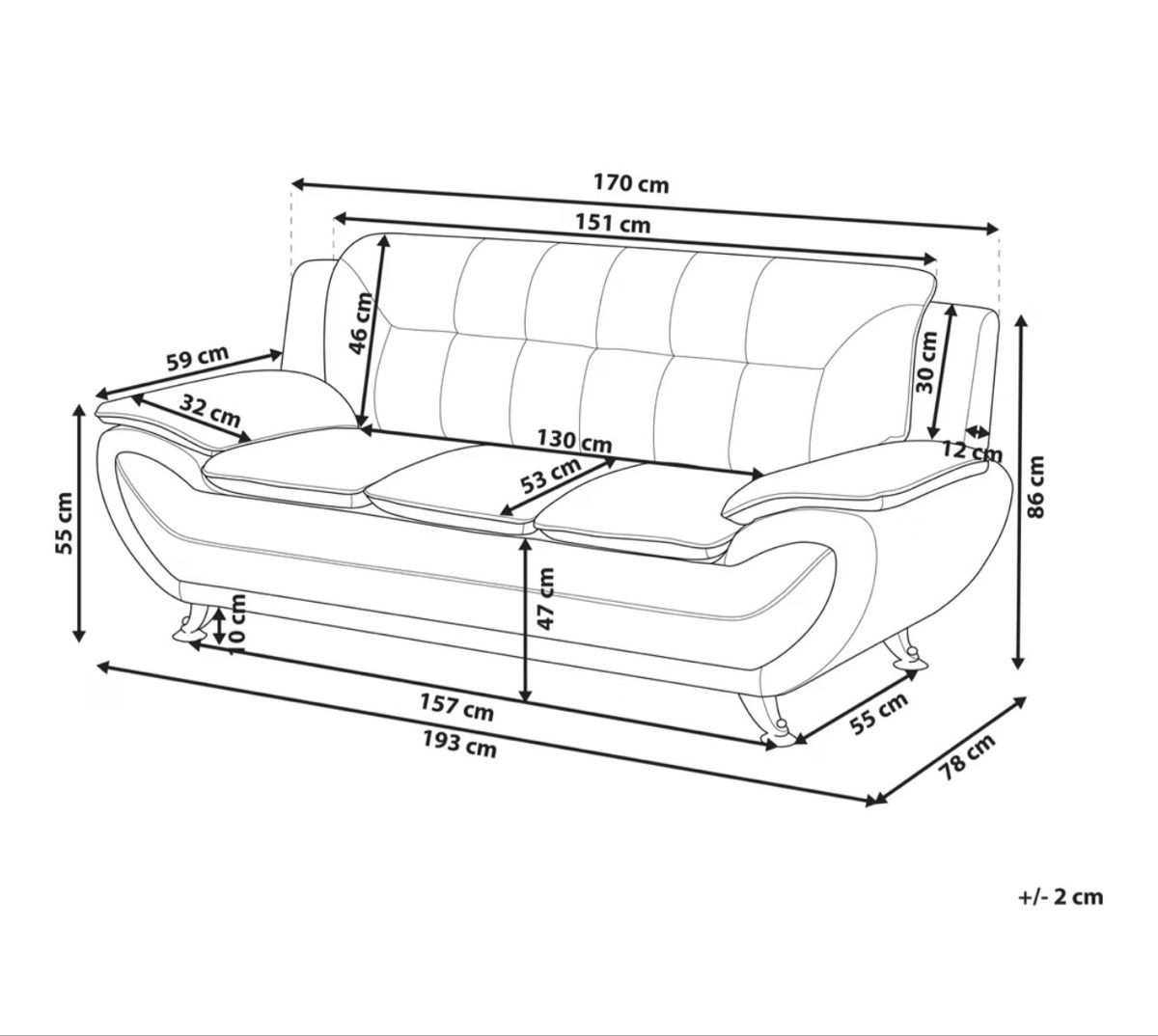 Beliani Divani: Neuwertiges Sofas Kunstleder – Nuovo (secondo la descrizione) da Liestal venduto da LeoSalvi 2