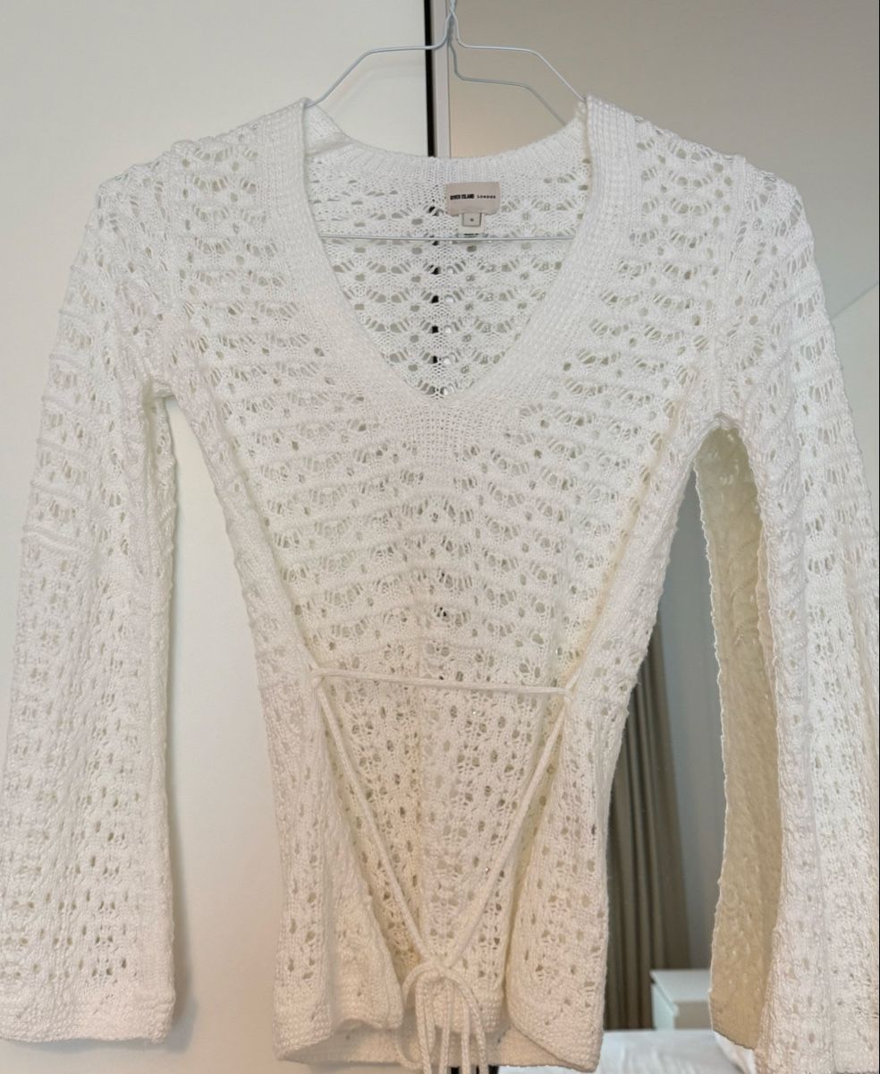 Top: Damen Strickpullover Weiss Grösse XS (UK 6) – Usato da Baar venduto da sar_jv6h