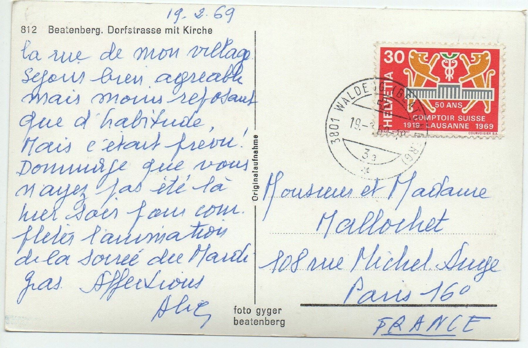 Cartoline postali: BEATENBERG Dorfstrasse, Tea-Room, Ski – Usato da Jona venduto da philajona 1