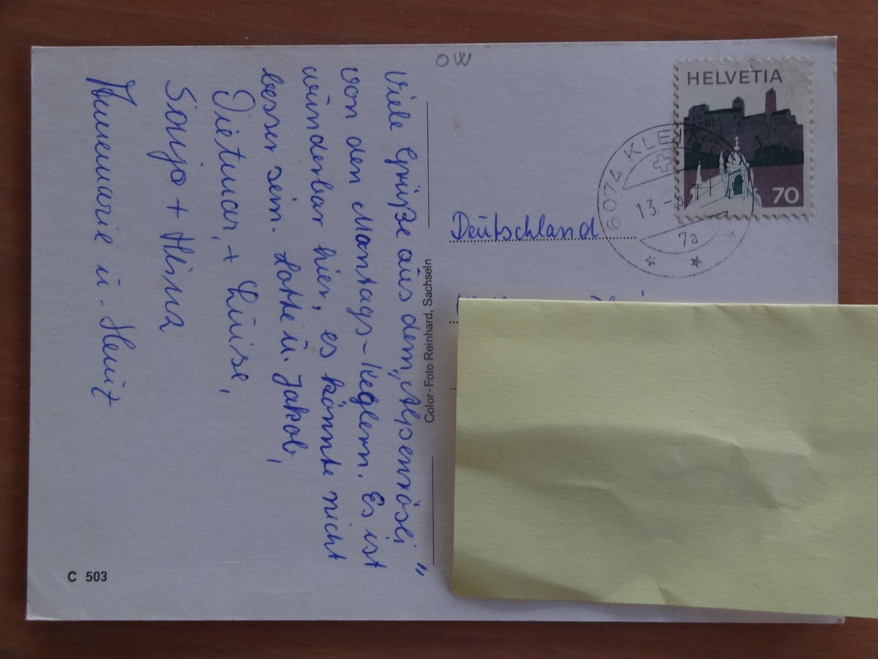 Cartoline postali: Giswil - Sarnersee - 1977 – Usato da St Léonard venduto da Riglin 1