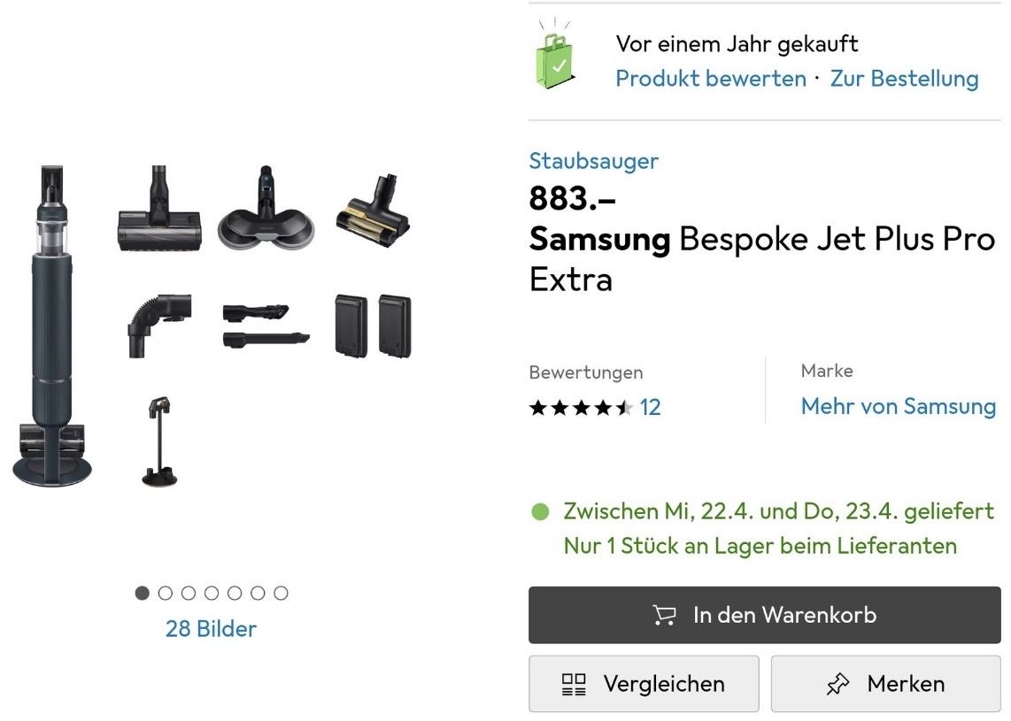 Samsung Staubsauger & Zubehör: Samsung Bespoke Jet Plus Pro / mit Garantie / NP: 700 CHF – Gebraucht aus Grenchen von YoshiSan74 4