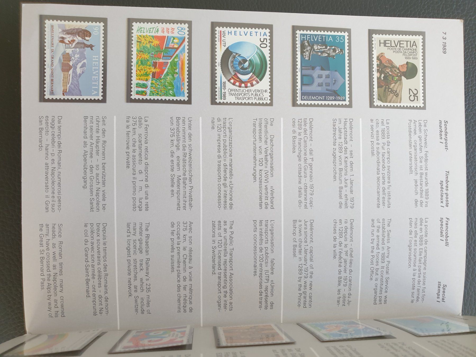 Tutti i francobolli: Jahresbuch CH Briefmarken 1989 postfrisch – Nuovo (secondo la descrizione) da Frauenfeld venduto da Kasico 2
