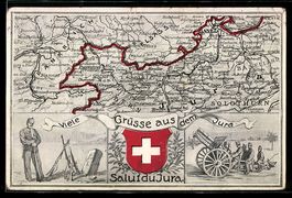 Laufen, Landkarte mit Jura und französi