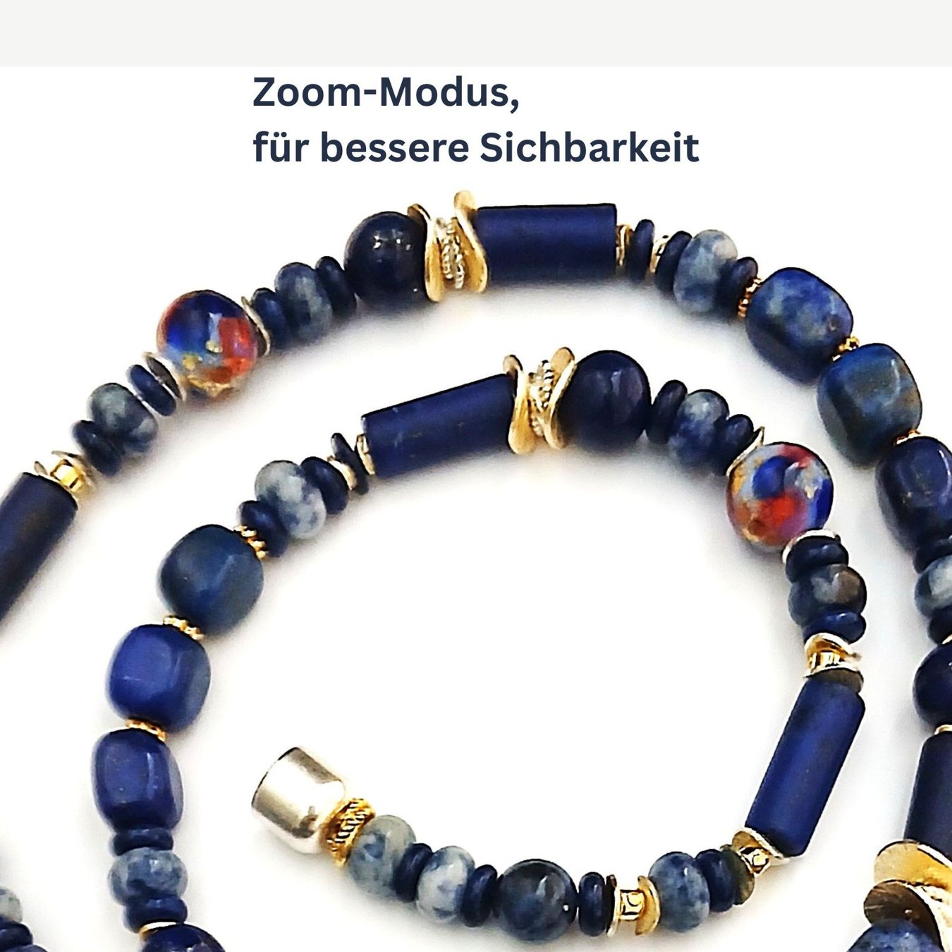 Ketten: Statement Lapislazuli  Murano Halskette  Unikat Silber – Neu und originalverpackt aus Lütisburg von Emarra 6