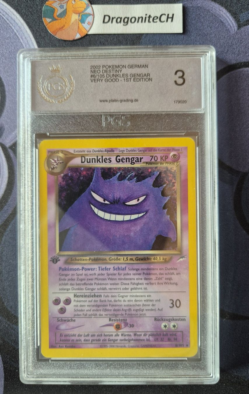 Pokémon Carte collezionabili: Pokemon Karte Dunkles Gengar 1. Edition – Usato da Hünenberg venduto da DragoniteCH