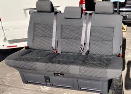 Sitzbank mit Schlaffunktion für VW T5 T6 in Stoff Anthrazit