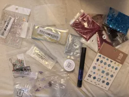 Nail Art Set mit Glitzer Stickern und Zubehör neu
