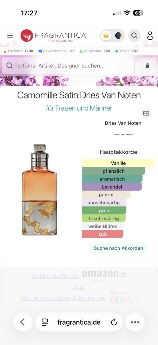 Profumi & Eau de Toilette: Dries Van Noten Camomille Satin, 2 ml – Usato da Sursee venduto da nst_czk2 1