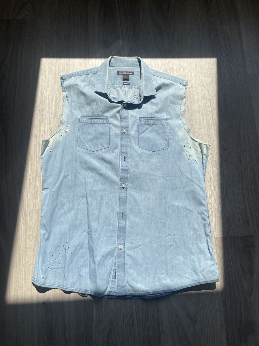 Michael Kors Hemden: Michael Kors Jeanshemd/Weste, Grösse L, hellblau, Top! – Gebraucht aus Biel/Bienne von Bolagol9
