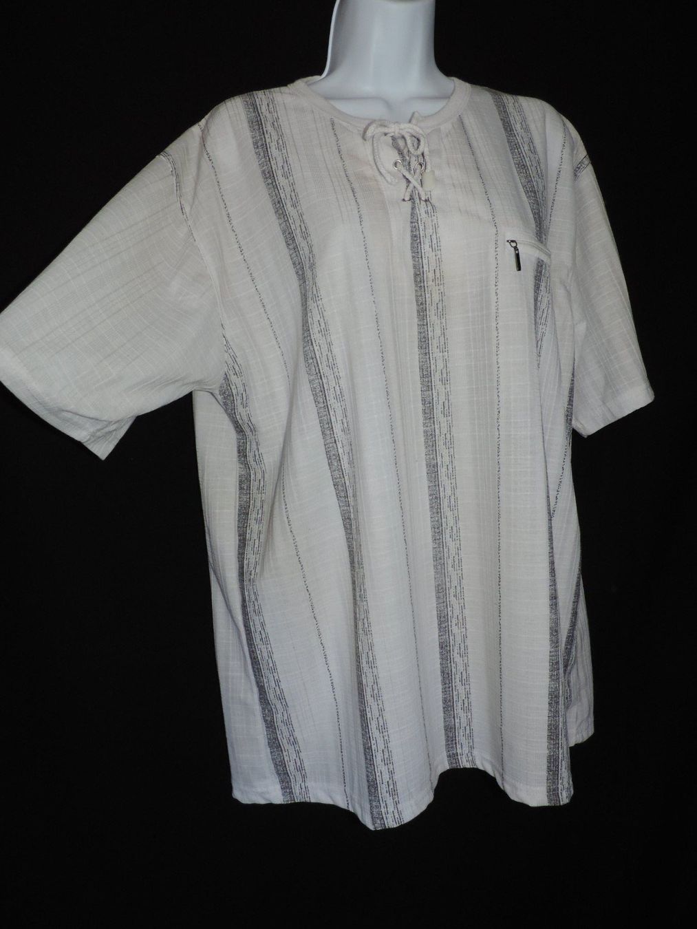 Hemden: T-shirt léger blanc à rayures grises – Gebraucht aus Genève von Axelle333 1