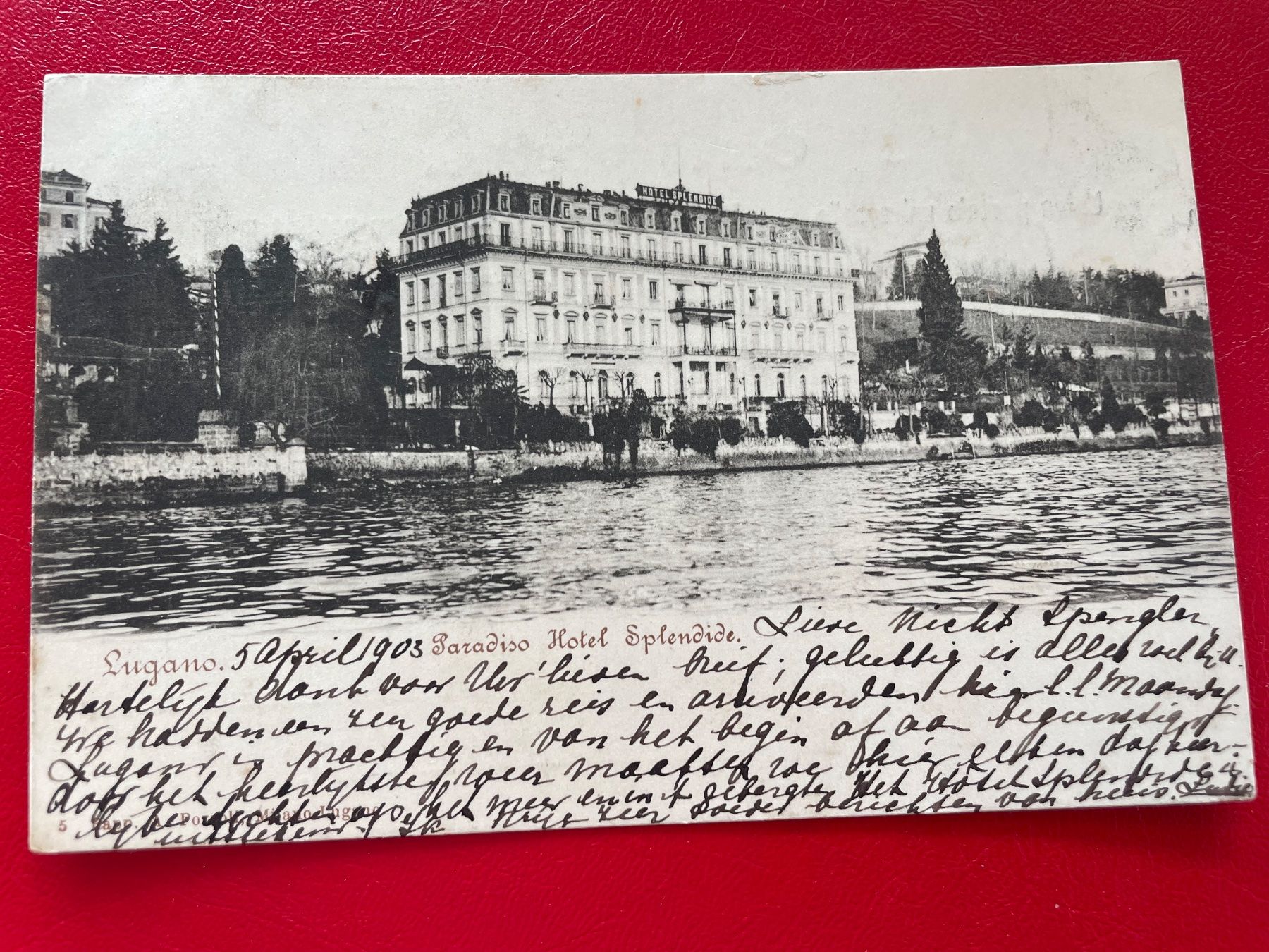 Cartoline postali: 1903 ; Lugano Paradiso Hotel Splendide – Usato da St-Légier-Chiésaz venduto da Theo006