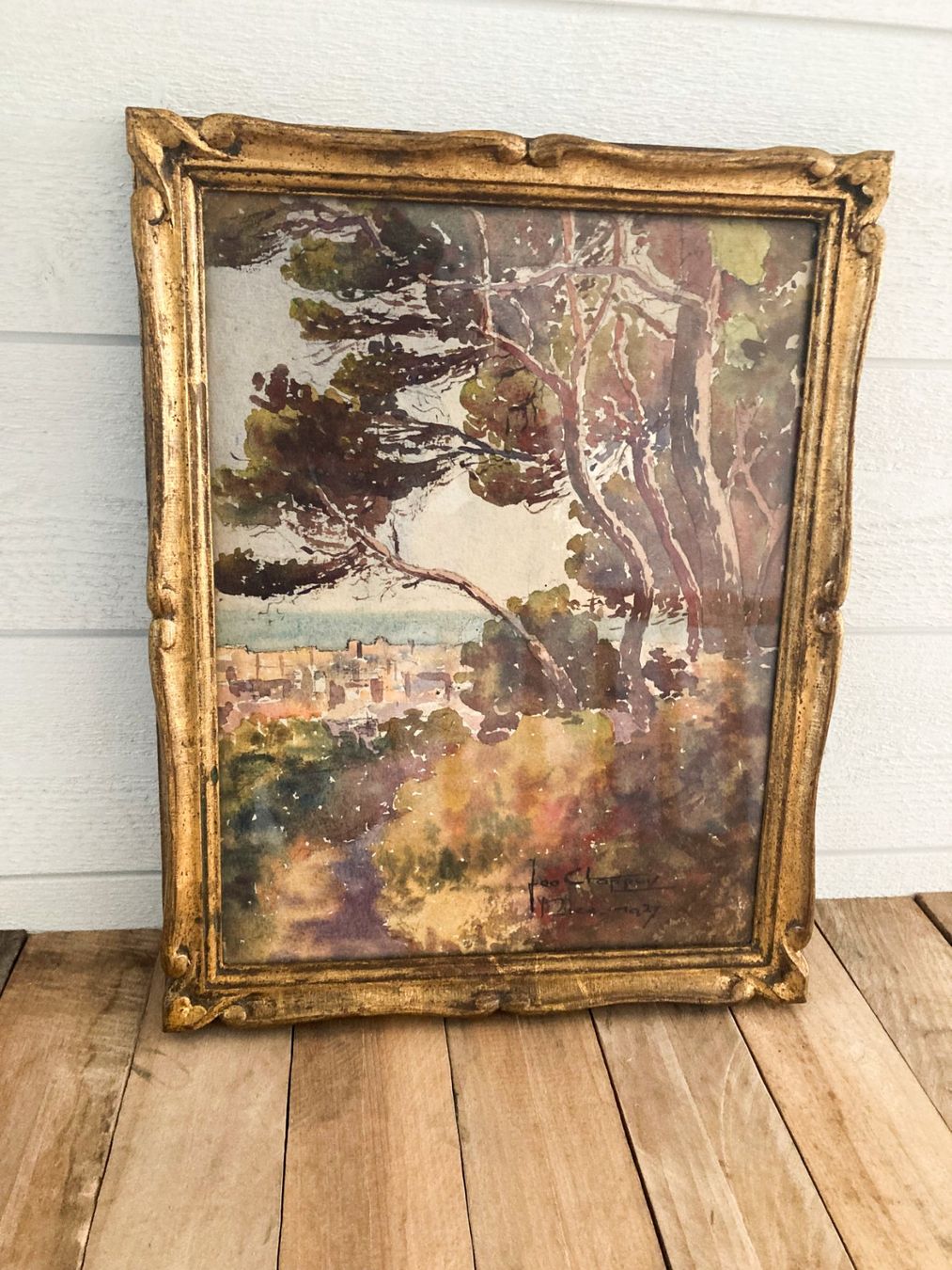 Dipinti: Georges Chappuis-Nice-1927-aquarelle dédicacée – Usato da Vaumarcus venduto da Arte-Lovers 4