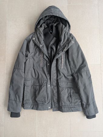 Divided by H&M Winterjacke, Grau, mit Kapuze - Grösse M