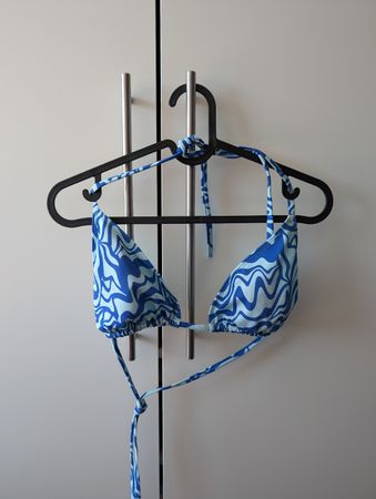 Sommer Bikini Set, Blaues Wellenmuster, Grösse M