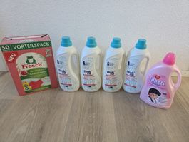 Waschmittel Frosch/Hygienespüler Denkmit/Waschmittel Filetti