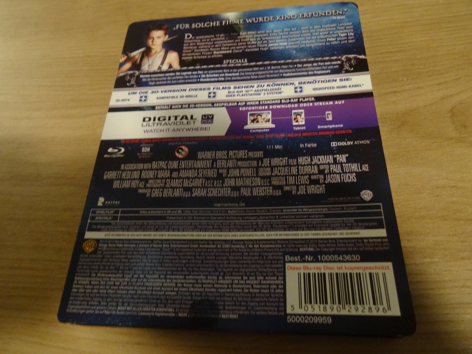 Tutti i DVDs: Pan 3D Steelbook Blu-ray – Usato da Olten venduto da Disc-Verkauf 2