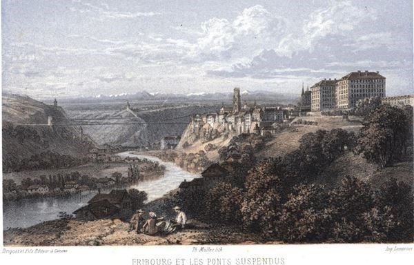 Stiche: Fribourg Tonlithographie – Gebraucht aus Rafz von Helvet32