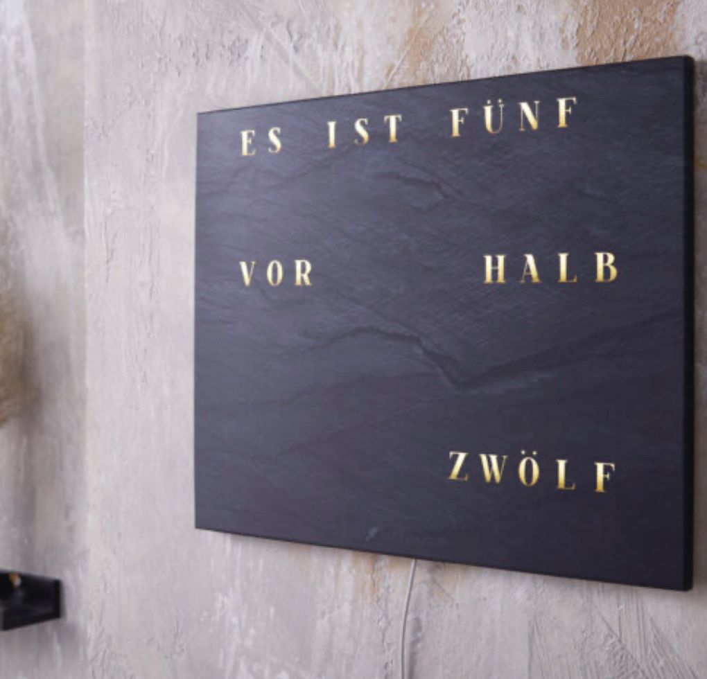 Orologi da terra & Orologi da parete: WorldClock Schiefer Optik - Smarte Wortuhr mit App-Steuerung – Nuovo e nell'imballaggio originale da Engelburg venduto da J.B.007 1