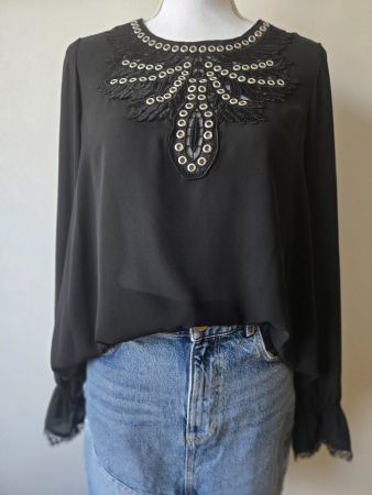 Schwarze Bluse von The Kooples, Größe XS, sehr guter Zustand