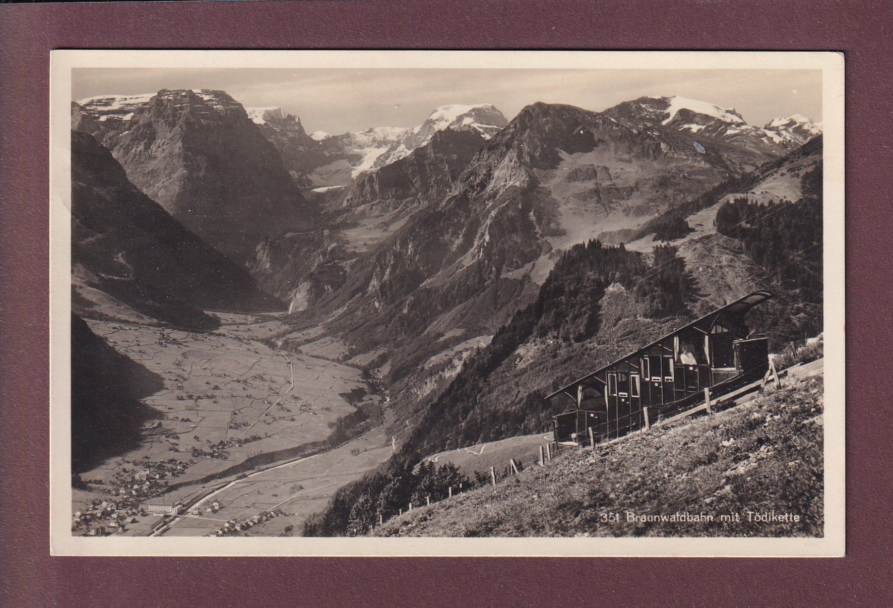 Cartoline postali: BRAUNWALD - Bahn - Tödikette - 1932 – Usato da Pully venduto da nicecards