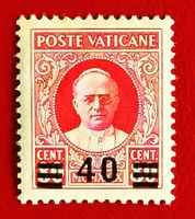 VATIKAN PROVISORIE PAPST ÜBERDRUCK 40/80 SIGNIERT AVI 1934*