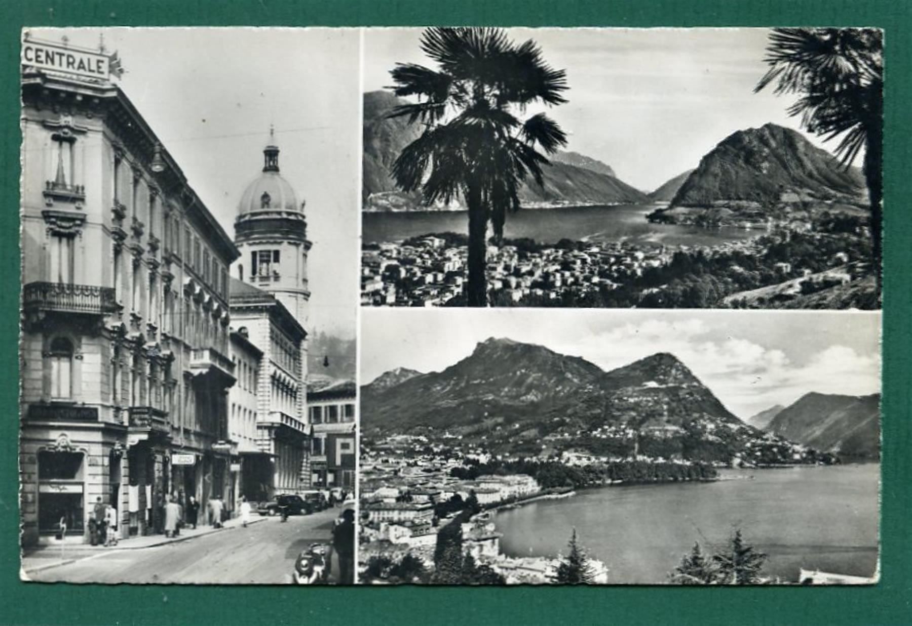 Ansichtskarten: Lugano, 3 Ansichten, ungelaufen, ca. 1955 – Gebraucht aus Sargans von Hausi1951